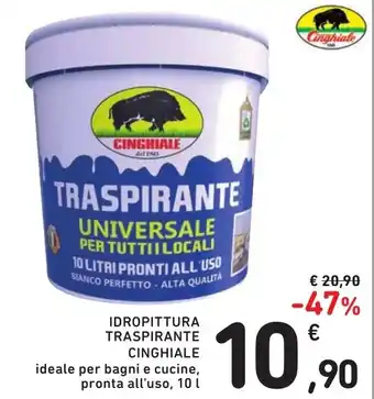 Spazio Conad IDROPITTURA TRASPIRANTE CINGHIALE ideale per bagni e cucine, pronta all'uso, 10 l offerta