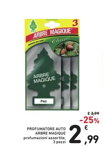 Spazio Conad PROFUMATORE AUTO ARBRE MAGIQUE profumazioni assortite, 3 pezzi offerta