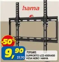 Risparmio Casa SUPPORTO LCD 400X400 VESA NERO HAMA offerta