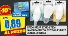 Risparmio Casa LAMPADA LED 7W C37/G45-E14/E27 - CALDA  - FREDDA offerta