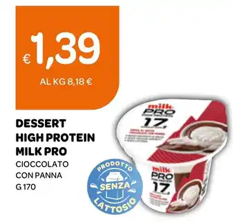 Ekom DESSERT HIGH PROTEIN MILK PRO CIOCCOLATO CON PANNA g 170 offerta