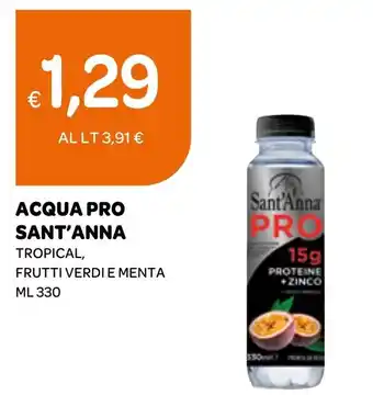 Ekom ACQUA PRO SANT'ANNA TROPICAL, FRUTTI VERDI E MENTA ml 330 offerta
