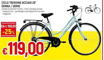 Famila Superstore CICLO TREKKING ACCIAIO 28" DONNA / UOMO offerta