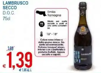 MD Discount Lambrusco Secco D.O.C. 75cl offerta