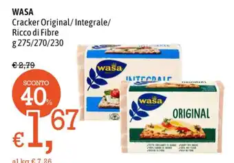 Famila Market WASA Cracker Original/Integrale/ Ricco di Fibre g 275/270/230 offerta