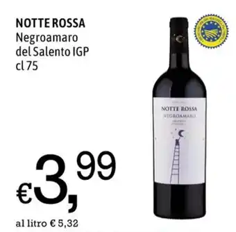 Famila Market NOTTE ROSSA Negroamaro del Salento IGP cl75 offerta