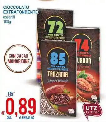 Cioccolato Extrafondente 100g