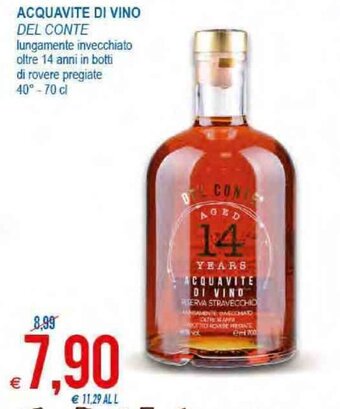 MD Discount Del Conte Acquavite di Vino 70cl offerta