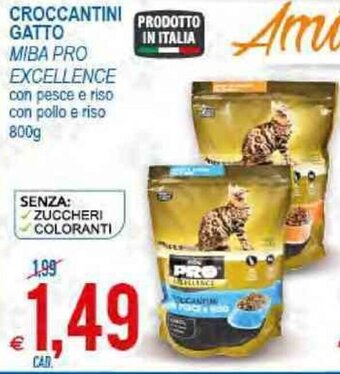 MD Discount Miba Pro Excellence Croccantini Gatto 800g offerta
