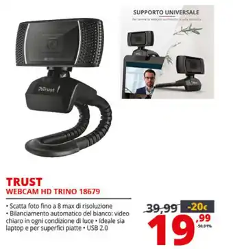 Comet Trust Webcam HD Trino 18679 offerta