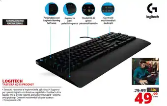 Comet Logitech Tastiera G213 Prodigy offerta