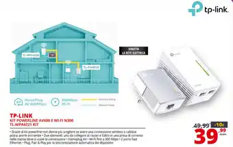 Comet TP-Link Kit Powerline AV600 E Wi-fi N300 TL-WPA4221 Kit offerta