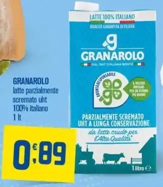 Ottimo Market GRANAROLO latte parzialmente scremato uht 100% italiano 1 It offerta