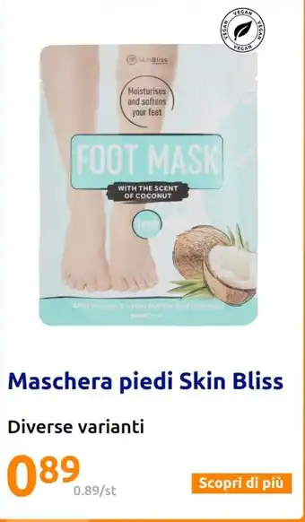 Action Maschera piedi Skin Bliss offerta