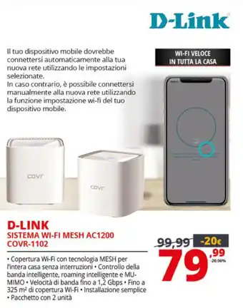 D-Link Sistema Wi-fi Mesh AC1200 COVR-1102