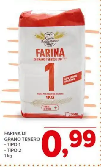 Todis FARINA DI GRANO TENERO TIPO 1 - TIPO 2 1 kg offerta