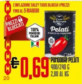 Todis POMODORI PELATI 400/240 G offerta