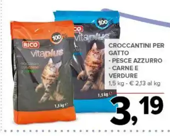 Todis CROCCANTINI PER GATTO  - PESCE AZZURRO  - CARNE E VERDURE 1,5 kg offerta