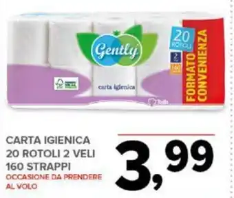 Todis CARTA IGIENICA 20 ROTOLI 2 VELI 160 STRAPPI offerta