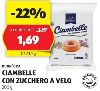 ALDI BUON'ORA CIAMBELLE CON ZUCCHERO A VELO 300 g offerta