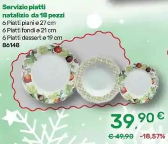 Servizio Piatti natalizio da 18 pezzi