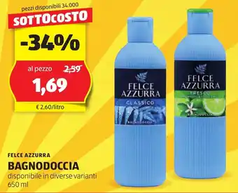 ALDI FELCE AZZURRA BAGNODOCCIA disponibile in diverse varianti 650 ml offerta