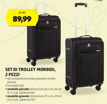 ALDI SET DI TROLLEY MORBIDI, 2 PEZZI offerta