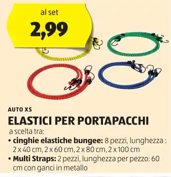 ALDI AUTO XS ELASTICI PER PORTAPACCHI offerta