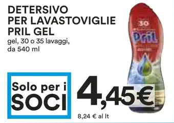 Coop DETERSIVO PER LAVASTOVIGLIE PRIL GEL gel, 30 o 35 lavaggi, da 540 ml offerta