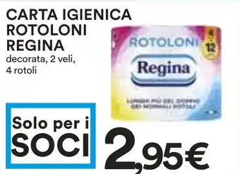 Coop CARTA IGIENICA ROTOLONI REGINA decorata, 2 veli, 4 rotoli offerta