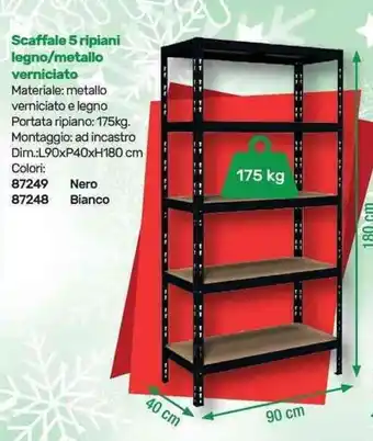 Bricoware Scaffale 5 ripiani legno/metallo verniciato offerta