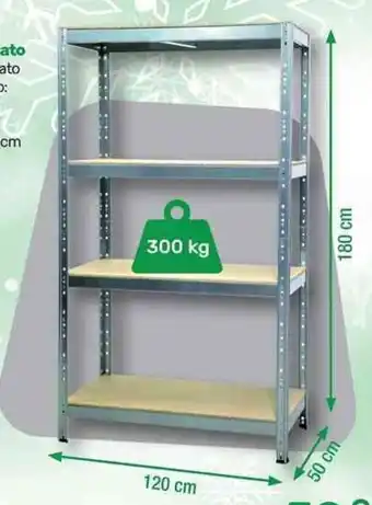 Bricoware Scaffale 4 ripiani legno/metallo zincato offerta