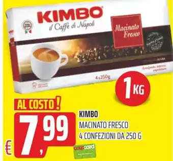 Coop Master Alleanza 3.0 KIMBO MACINATO FRESCO 4 CONFEZIONI DA 250 G 1 KG offerta