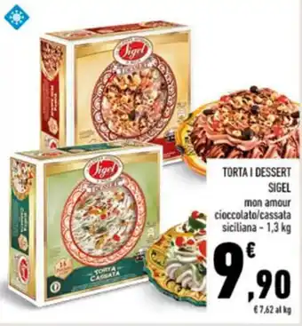 Conad TORTA I DESSERT SIGEL mon amour cioccolato/cassata siciliana - 1,3 kg offerta