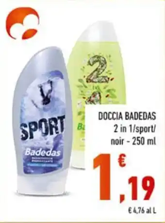 Conad DOCCIA BADEDAS 2 in 1/sport/ noir - 250 ml offerta