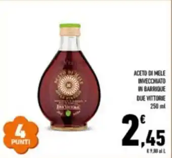 Conad ACETO DI MELE INVECCHIATO IN BARRIQUE DUE VITTORIE 250 ml offerta