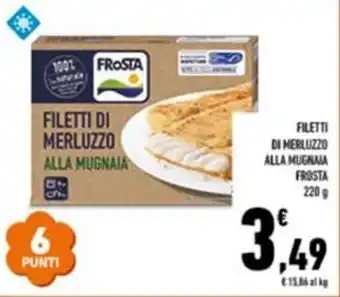 Conad FILETTI DI MERLUZZO ALLA MUGNAIA FROSTA 220g offerta