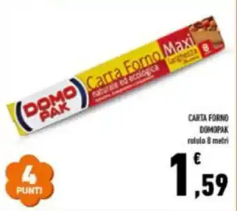 Conad CARTA FORNO DOMOPAK rotolo 8 metri offerta