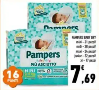 Conad PAMPERS BABY DRY mini - 31 pezzi offerta