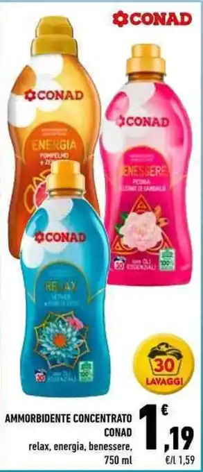 Conad City AMMORBIDENTE CONCENTRATO CONAD relax, energia, benessere, 750 ml offerta