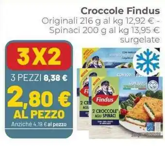 Coop famiglia cooperativa Croccole Findus Originali 216 g - Spinaci 200 g offerta