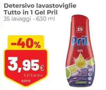 Detersivo lavastoviglie Tutto in 1 Gel Pril 35 lavaggi -630 ml