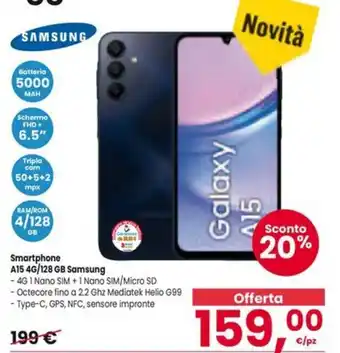 Interspar Smartphone A15 4G/128 GB Samsung offerta