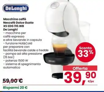 Interspar DeLonghi Macchina caffè Nescafè Dolce Gusto XS EDG 110.WB offerta