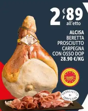 Deco Supermercati ALCISA BERETTA PROSCIUTTO CARPEGNA CON OSSO DOP offerta