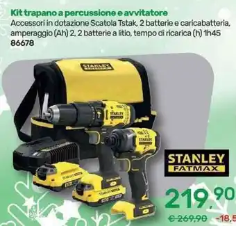 Stanley Fatmax Kit trapano a percussione e avvitatore