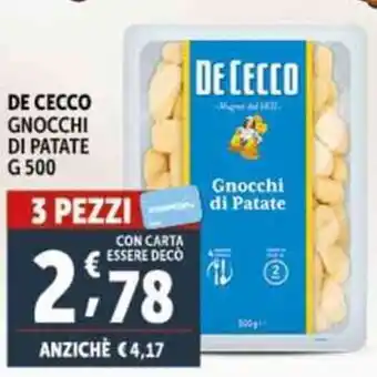 Deco Supermercati DE CECCO GNOCCHI DI PATATE G 500 offerta