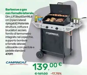 Campingaz Barbecue a gas con fornello laterale