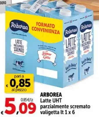 Carrefour Market ARBOREA Latte UHT parzialmente scremato valigetta lt 1 x 6 offerta