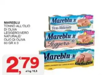 Quick Sisa MAREBLU TONNO ALL'OLIO DI OLIVA LEGGERO/VERO NATURALE/ OLIO DI OLIVA 60 GR X 3 offerta